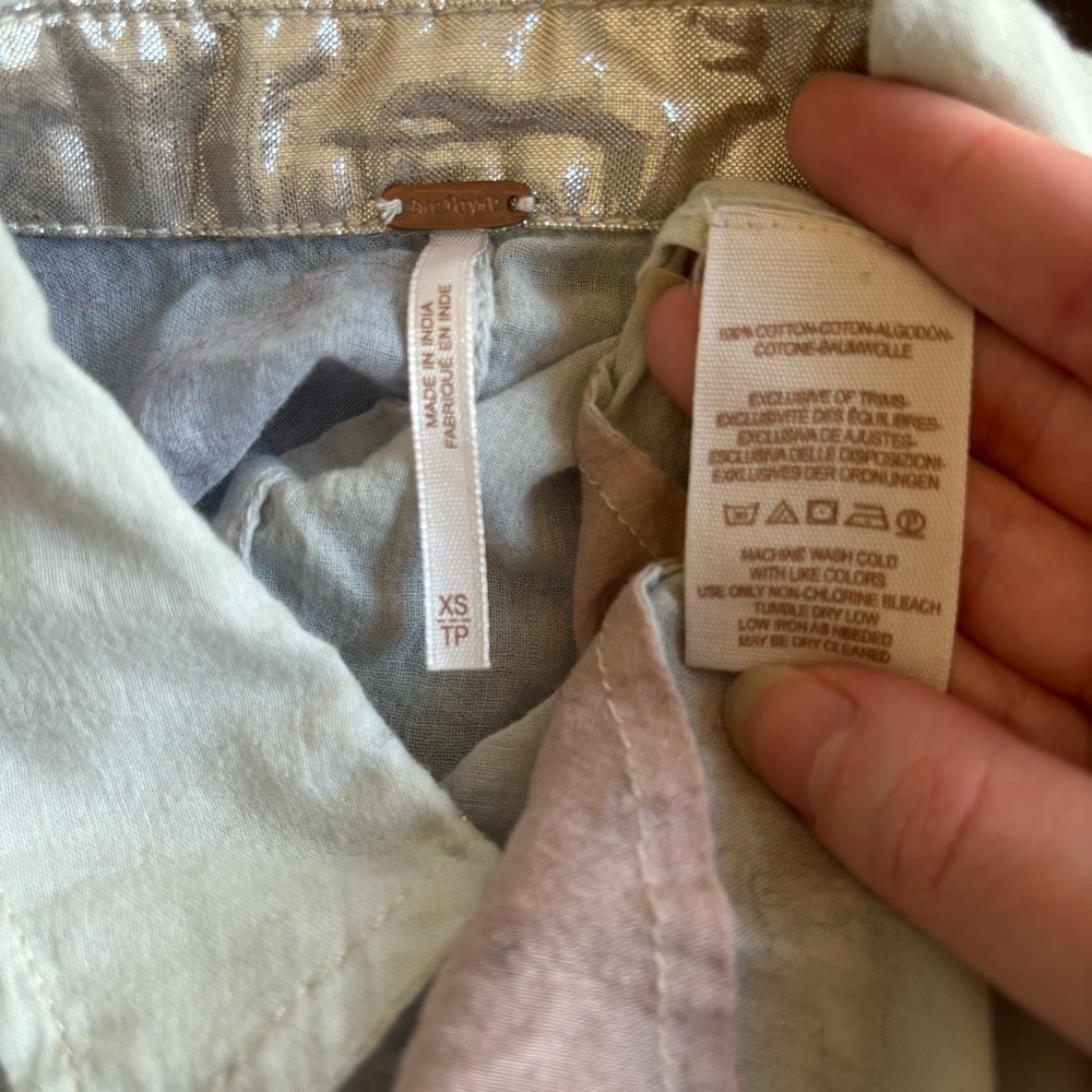 Free People Oversized Pastel Beachy Blouse - Picture 7 of 7